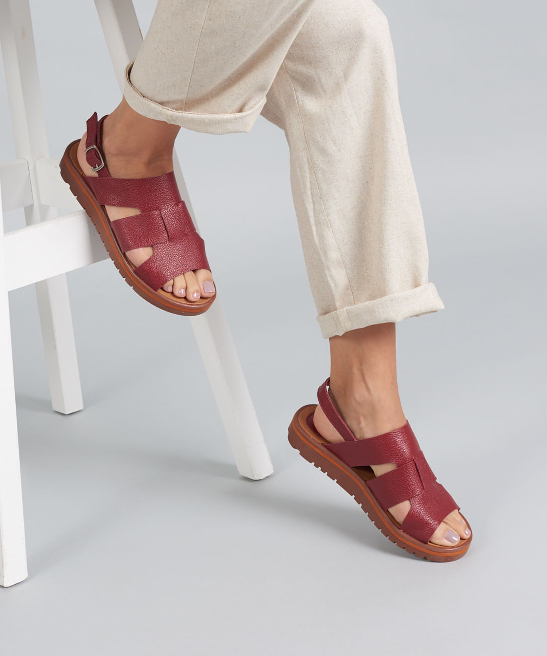 Rasteira Tratorada Vivi - Merlot - Imagem 10