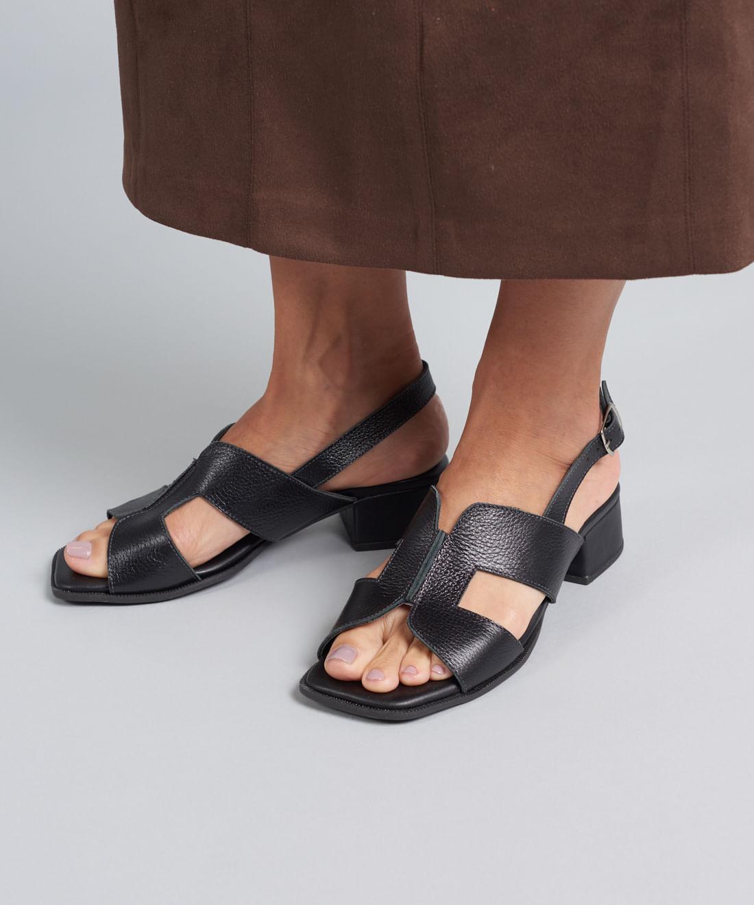 Sandalia Media Couro Bia - Preto - Imagem 5