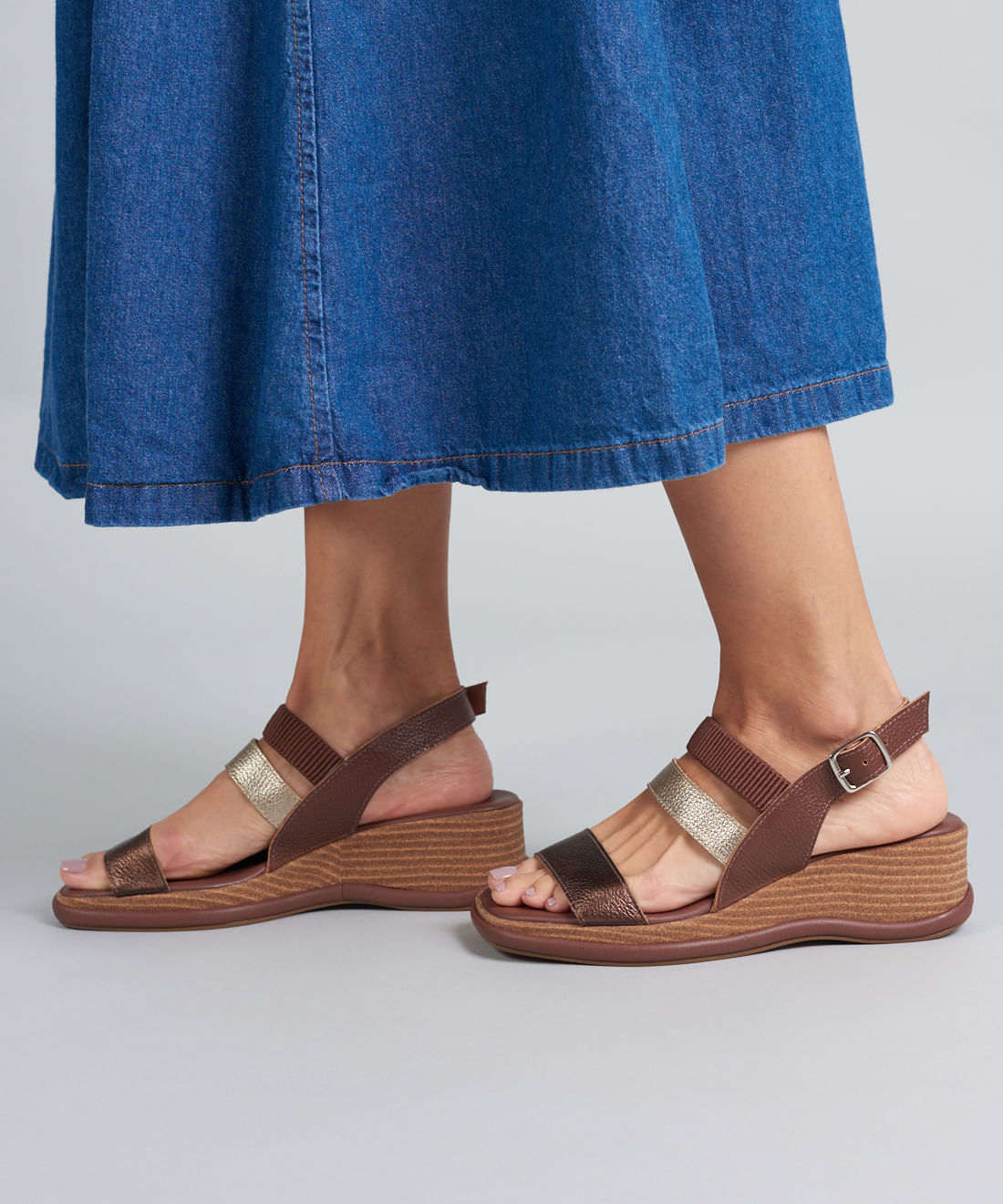 Plataforma Couro Elastico - Chocolate - Imagem 8