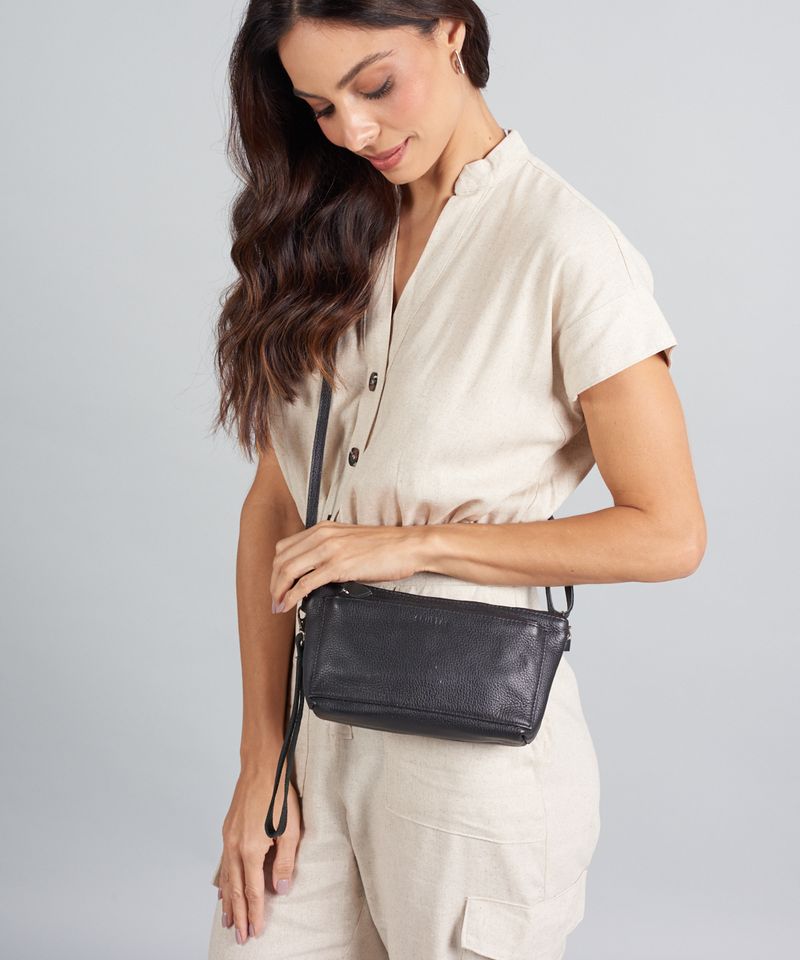 Bolsa p Couro Cecilia - Preto u - preto