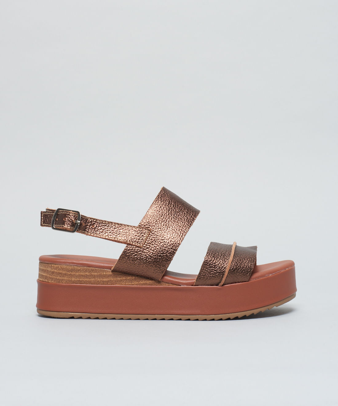 Plataforma Couro Belle - Bronze