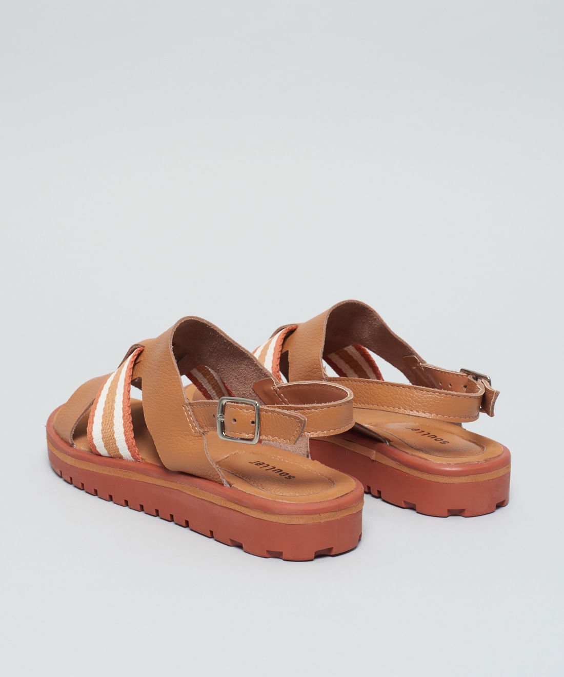 Rasteira Tratorada Cadarco Listra - Caramelo - Imagem 33