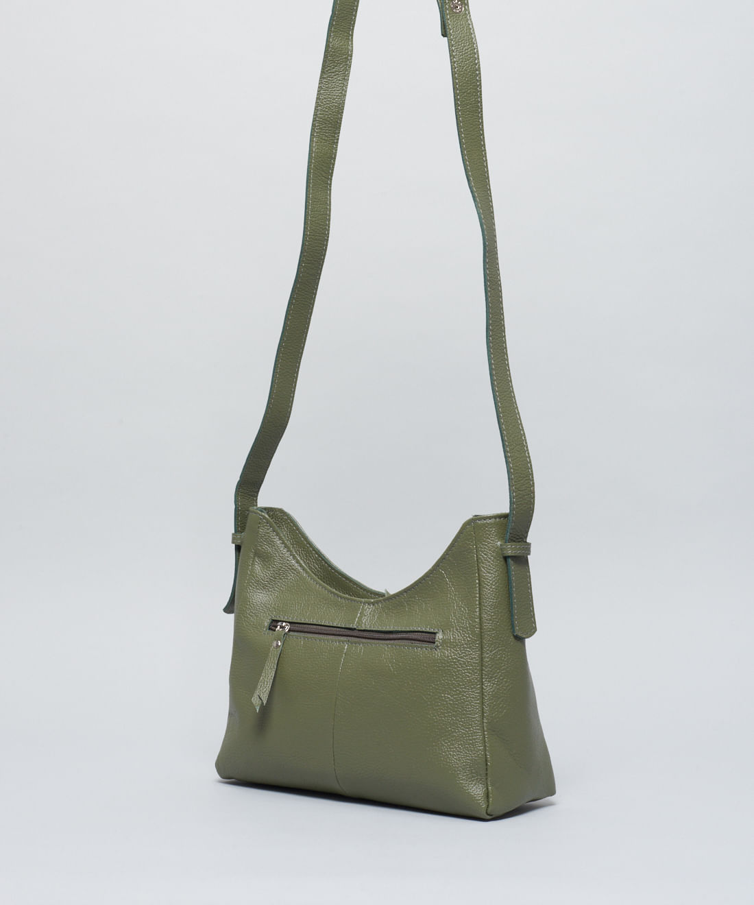 Bolsa m Couro 2 Alcas - Verde Militar - Imagem 4