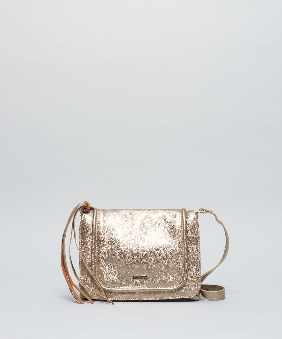 Bolsa m Couro 3 Compart Neo - Prata Velho