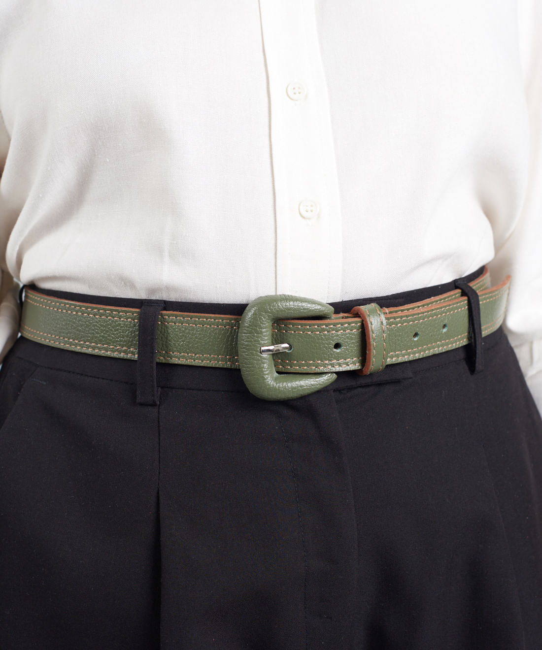 Cinto Pesponto Ivy - Verde Militar - Imagem 2