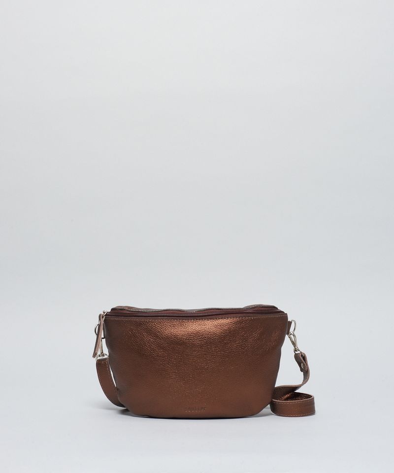 Bolsa p Couro Cadarco Listra - Bronze u - bronze