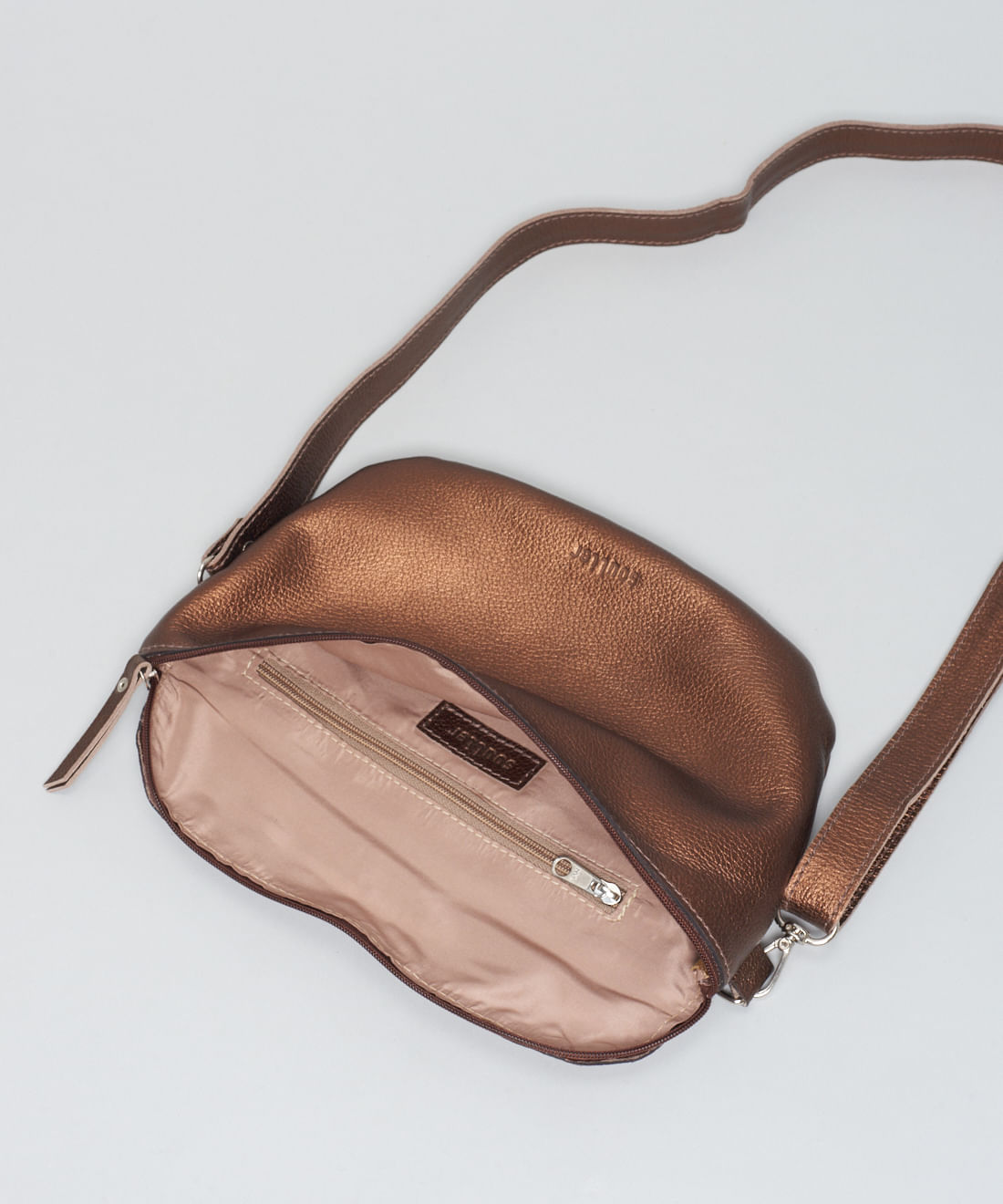 Bolsa p Couro Cadarco Listra - Bronze - Imagem 5