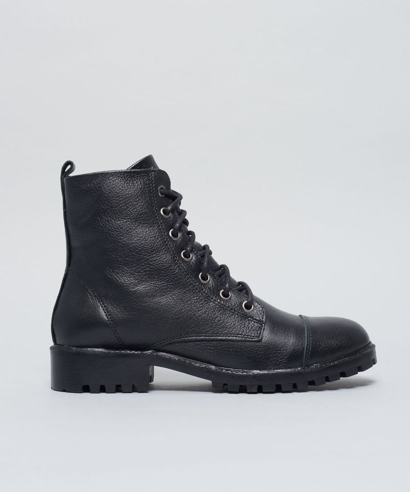 Coturno Couro Debora - Preto 34 - preto