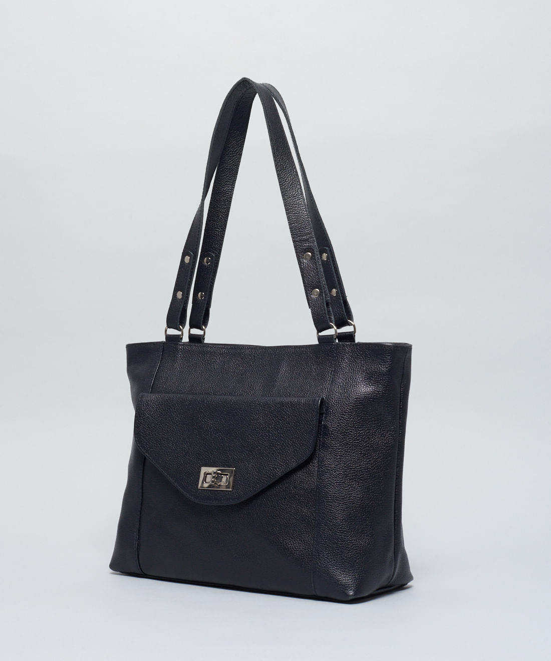 Bolsa g Fecho Metal - Preto - Imagem 2