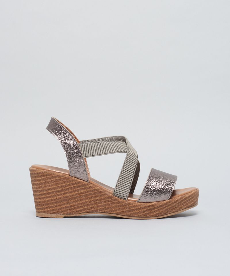 Anabela Couro Elastico Cruzado - Onix 34 - onix
