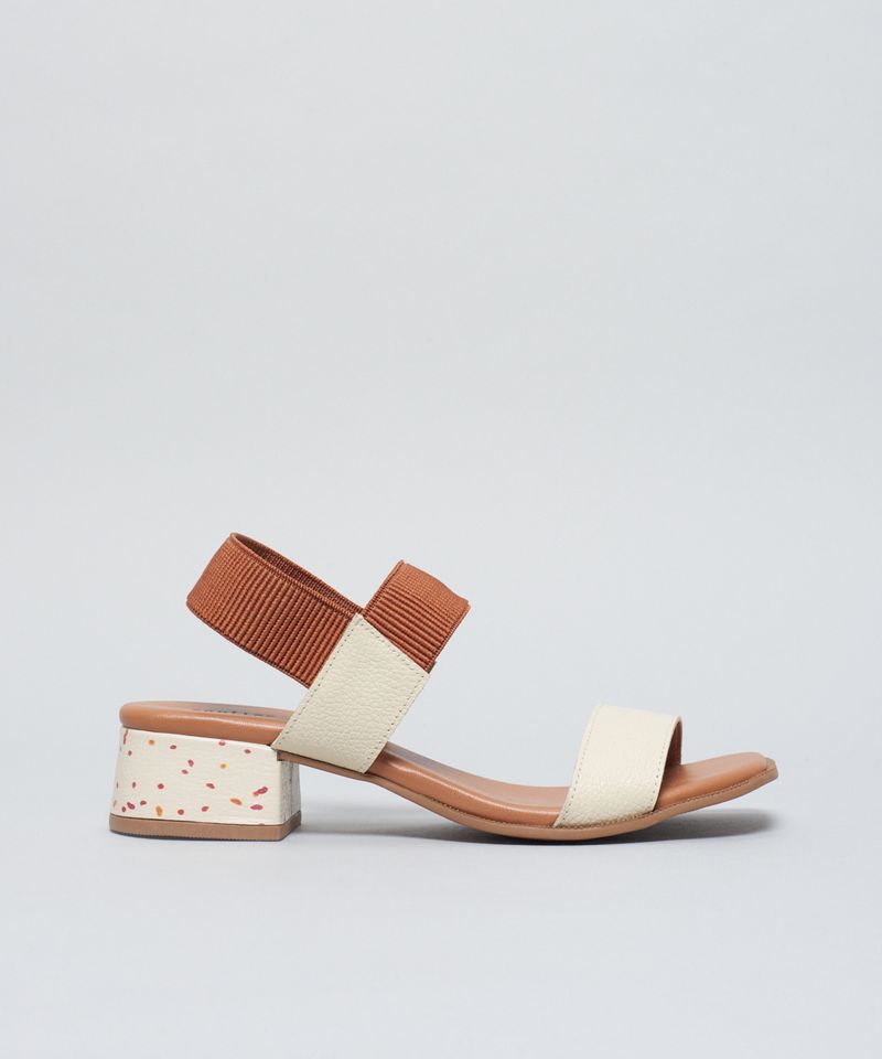 Sandalia Media Couro Amelia - Offwhite 37 - offwhite
