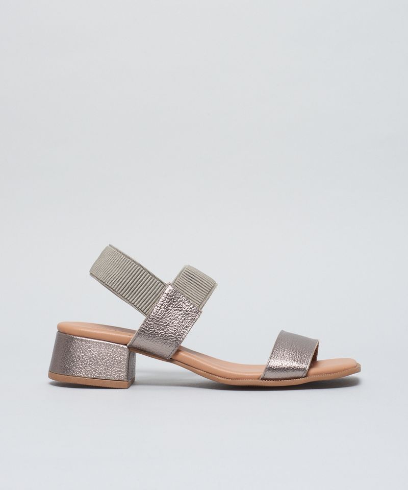 Sandalia Media Couro Amelia - Onix 40 - onix