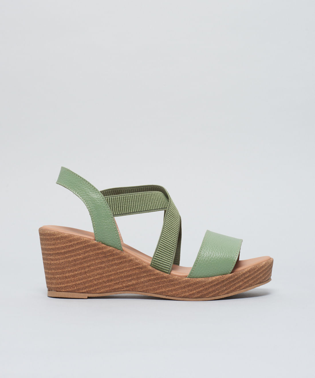 Anabela Couro Elastico Cruzado - Pistache - Imagem 36