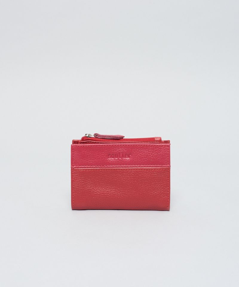Carteira Couro Bicolor - Vermelho u - vermelho