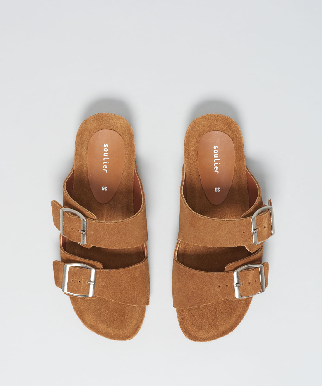 Rasteira Anatomica Couro Camurcao - Caramelo - Imagem 14