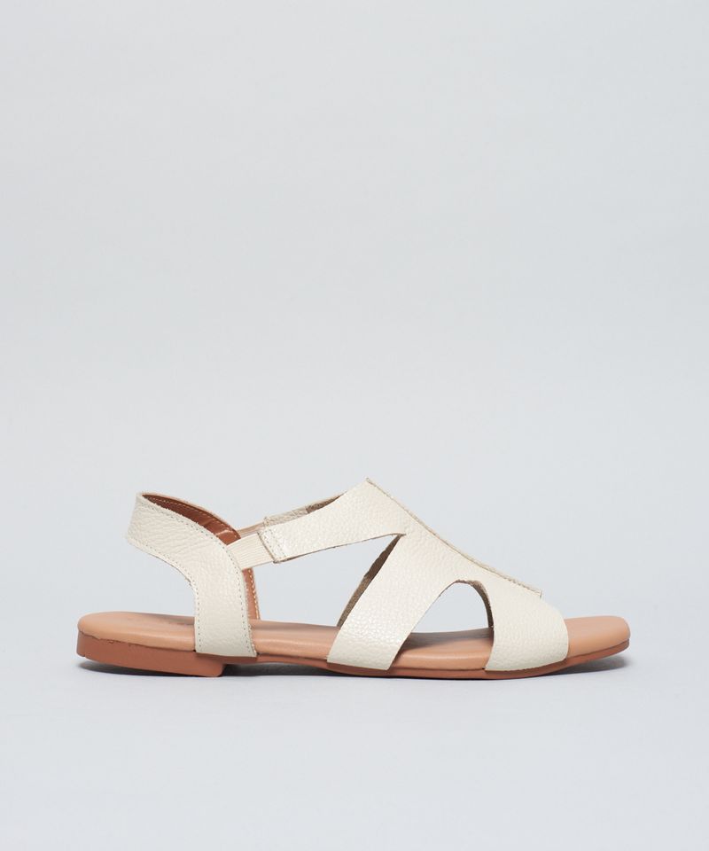 Rasteira Basica Couro Dani - Offwhite 34 - offwhite