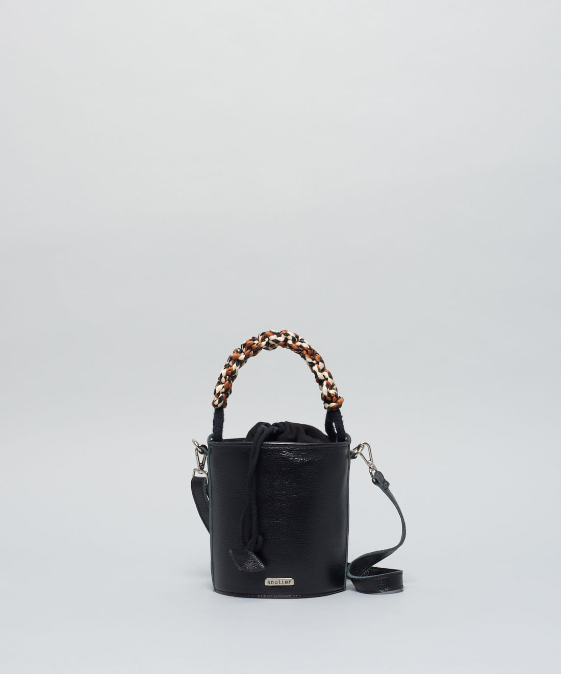 Bolsa p Baldinho Macrame - Preto