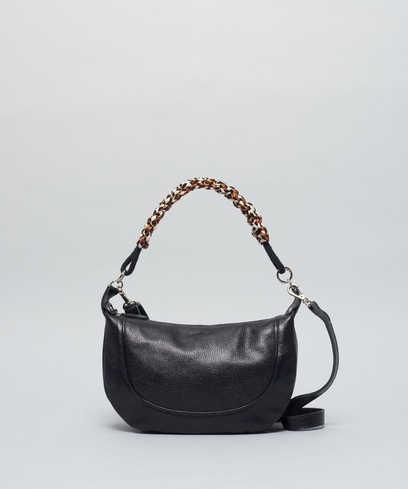 Bolsa m Couro Macrame - Preto u - preto