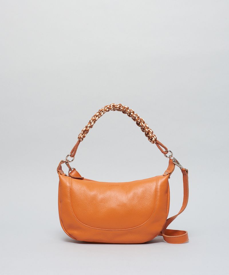 Bolsa m Couro Macrame - Tangerina u - tangerina