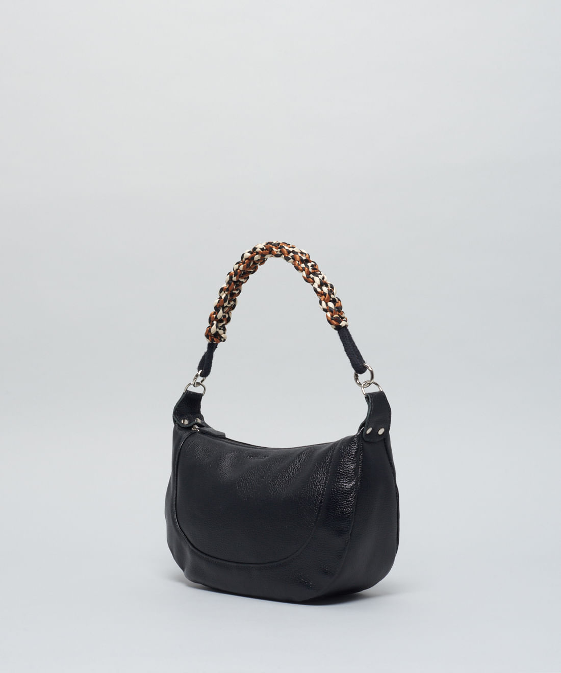 Bolsa m Couro Macrame - Preto - Imagem 3