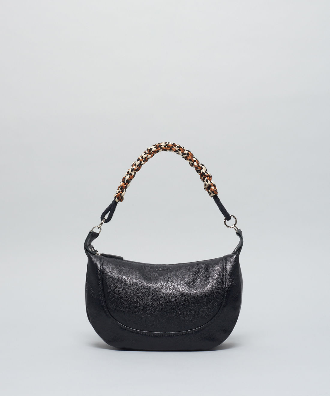 Bolsa m Couro Macrame - Preto - Imagem 4