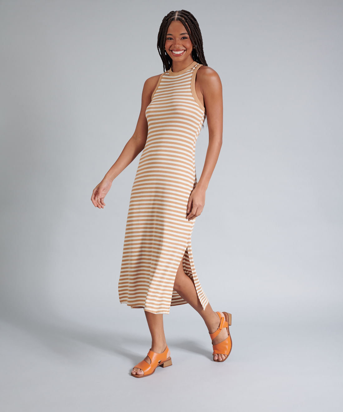 Sandalia Media Couro Lia - Tangerina - Imagem 20