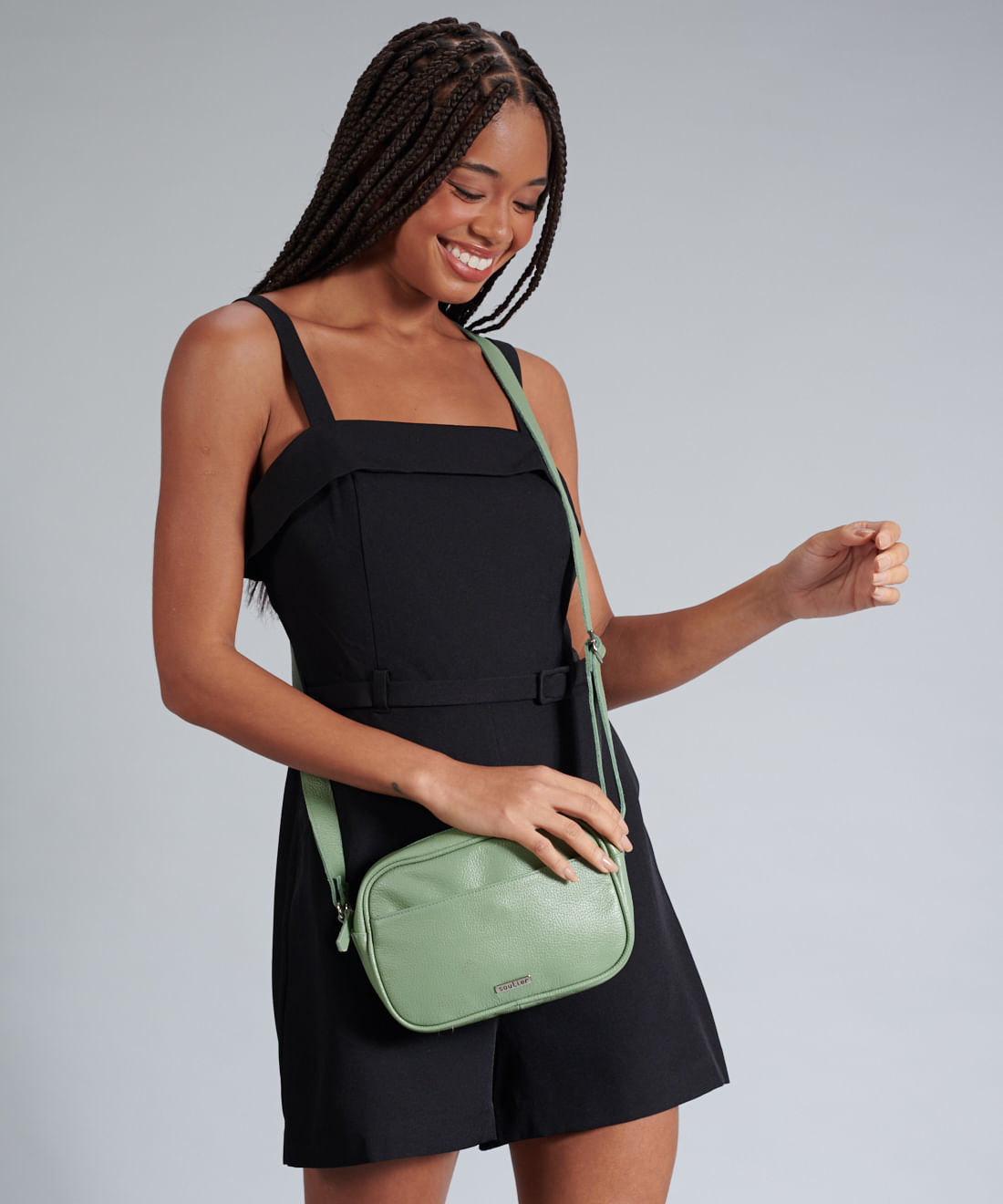 Bolsa p Couro Priscila - Pistache - Imagem 4