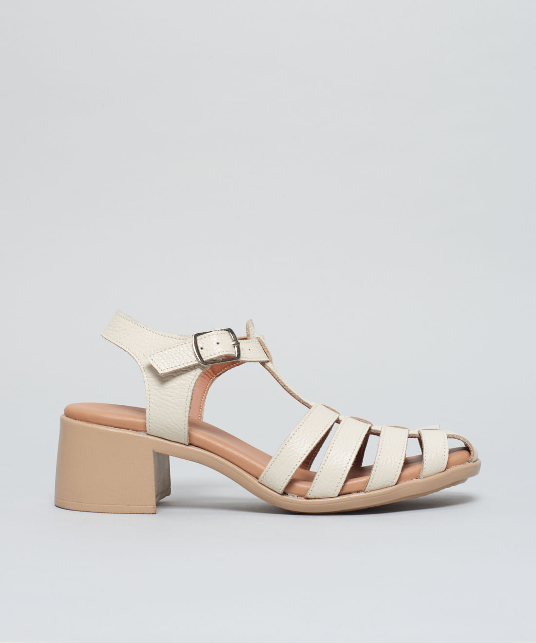 Sandalia Media Couro Pescador - Offwhite