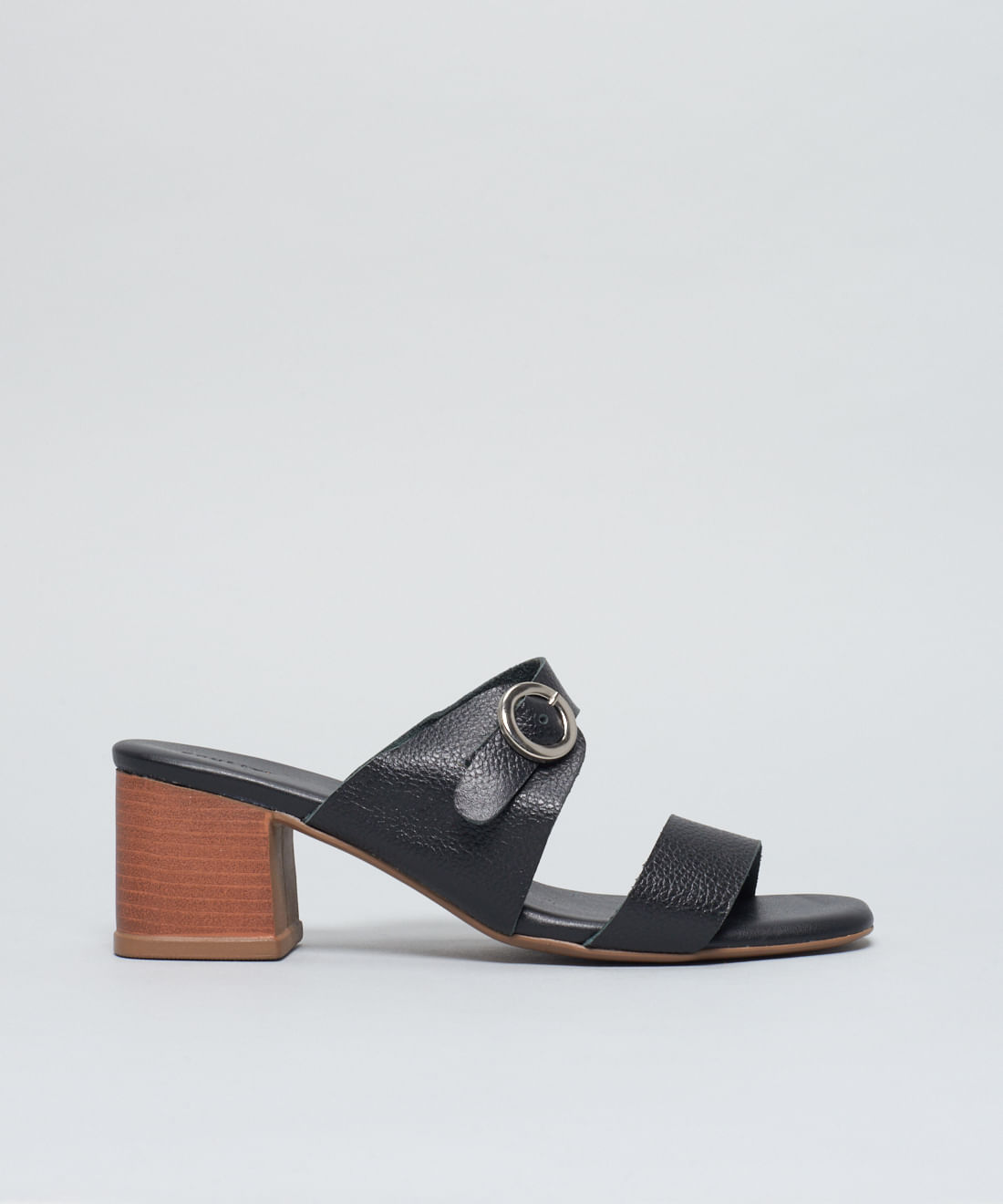 Sandalia Media Couro Helena - Preto - Imagem 17
