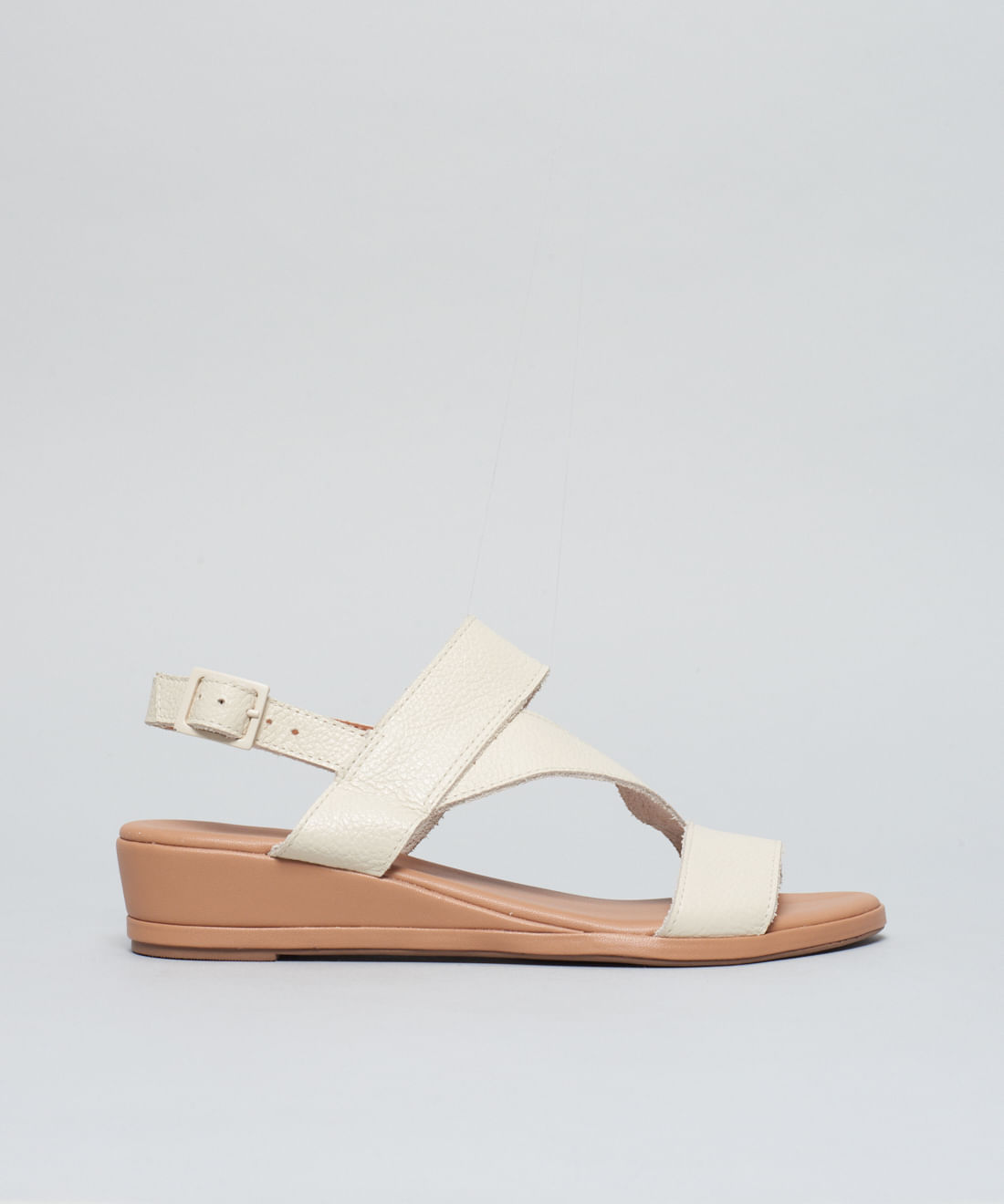 Anabela Couro Tiras Debora - Offwhite - Imagem 6