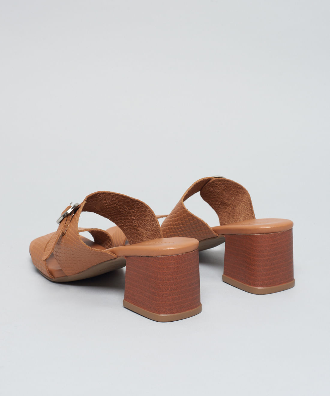 Sandalia Media Couro Escama - Caramelo - Imagem 8