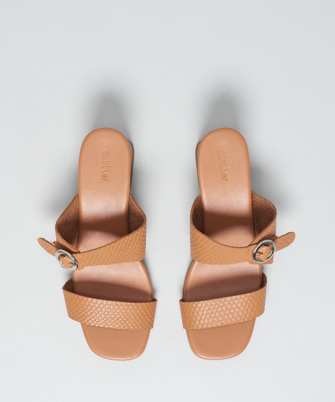 Sandalia Media Couro Escama - Caramelo - Imagem 29