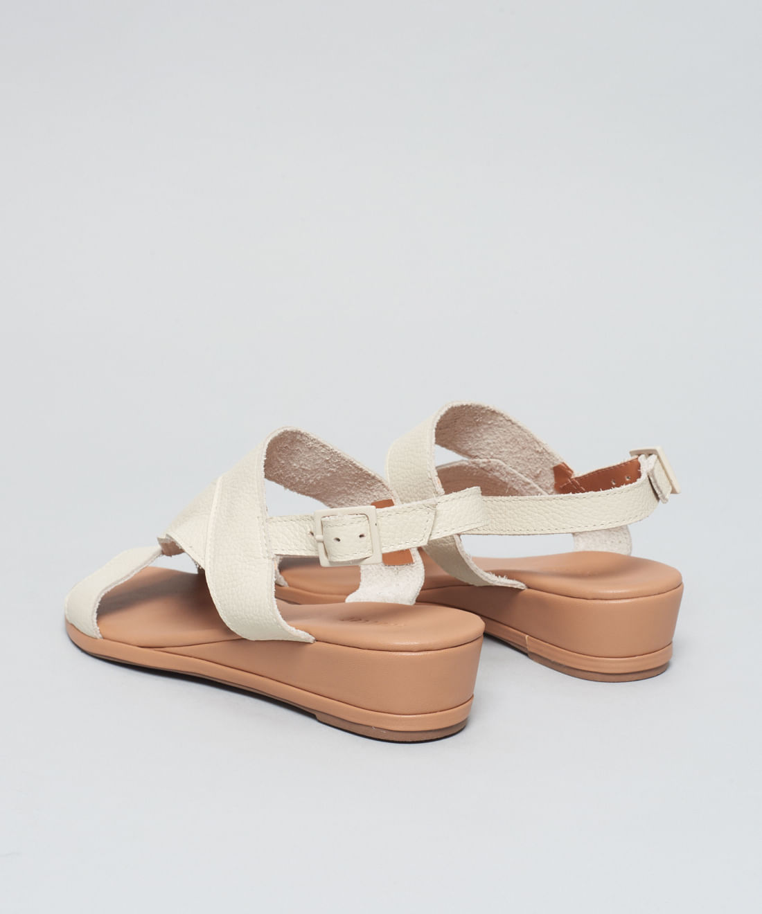 Anabela Couro Tiras Debora - Offwhite - Imagem 13