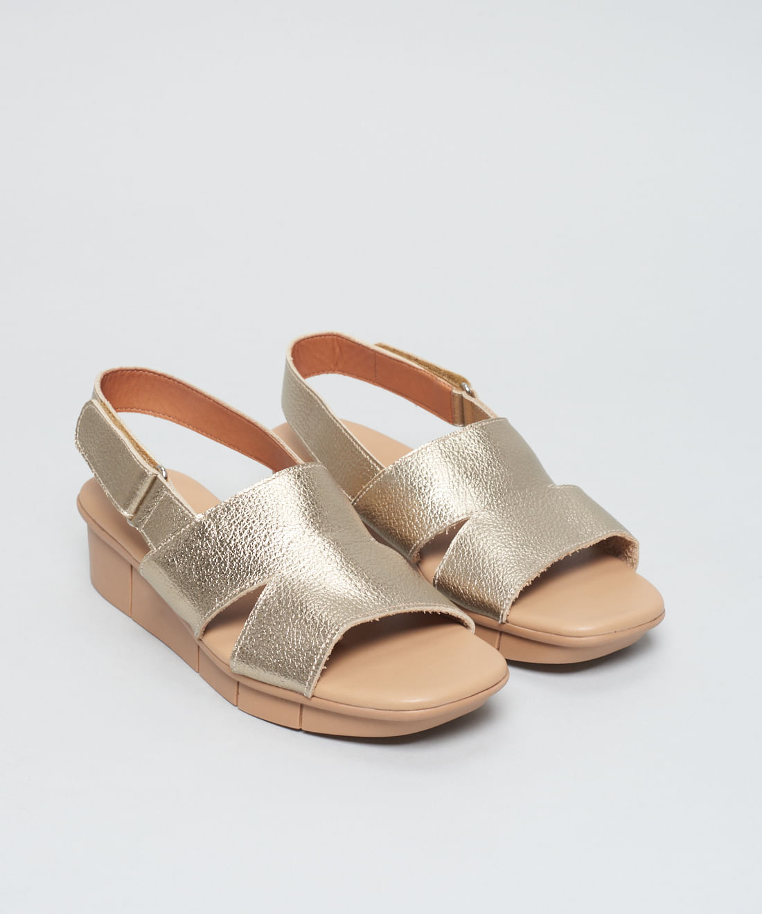 Anabela Couro Solado Comfort - Prata Velho - Imagem 2