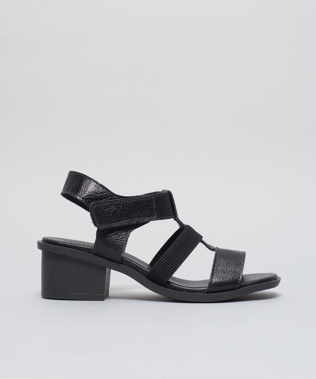 Sandalia Media Tira Elastico - Preto