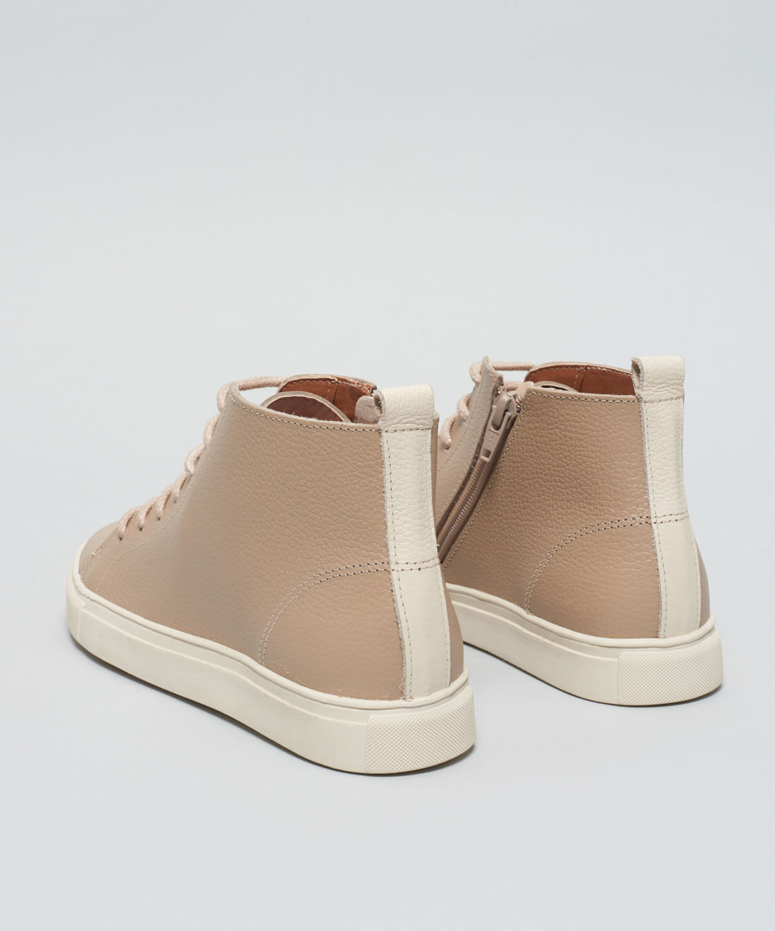 Tenis Couro Medio Ziper - Aveia - Imagem 13