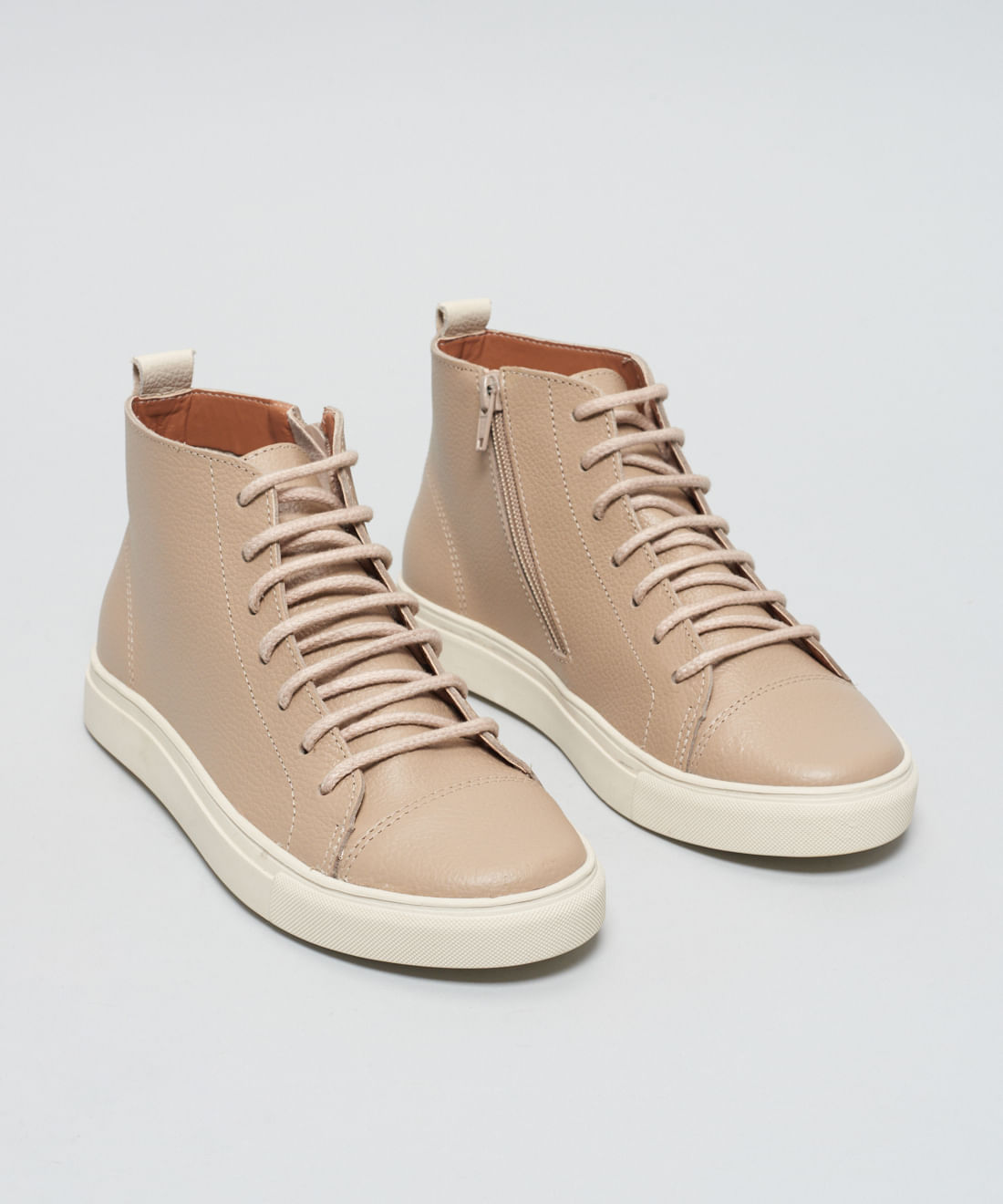 Tenis Couro Medio Ziper - Aveia - Imagem 22