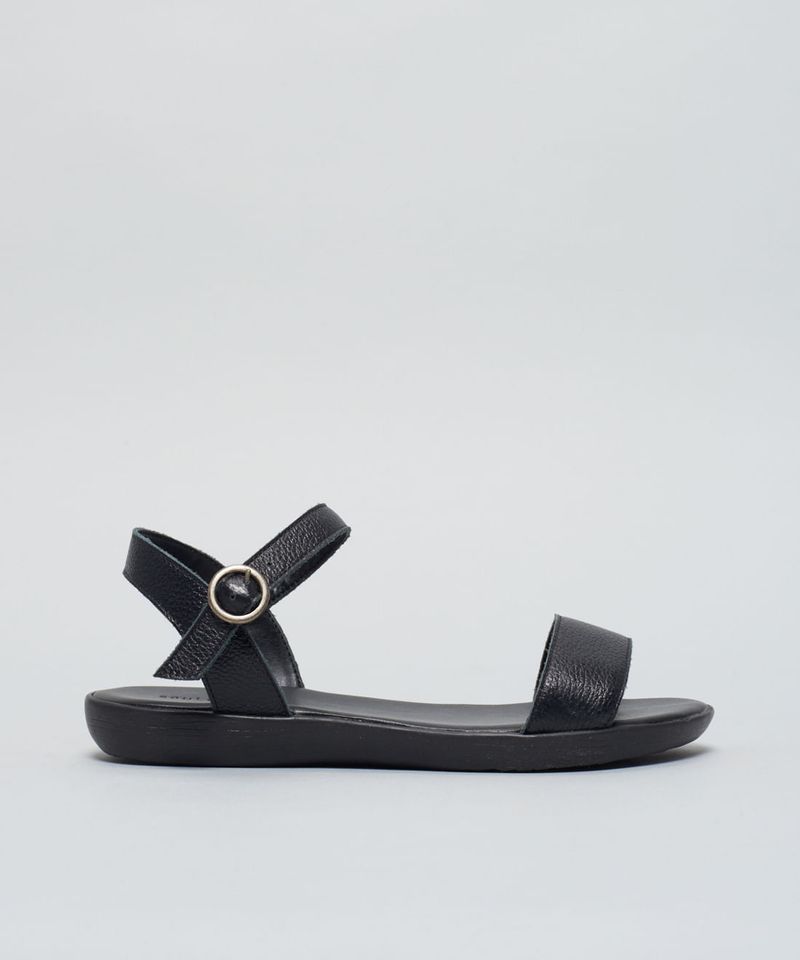 Rasteira Couro Comfort - Preto 35 - preto