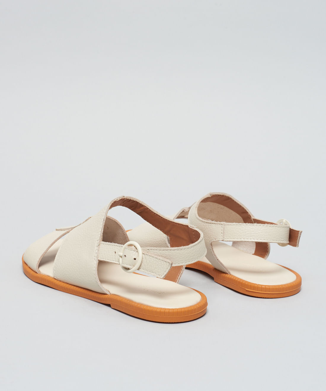 Rasteira Couro Sobreposicao - Offwhite - Imagem 38