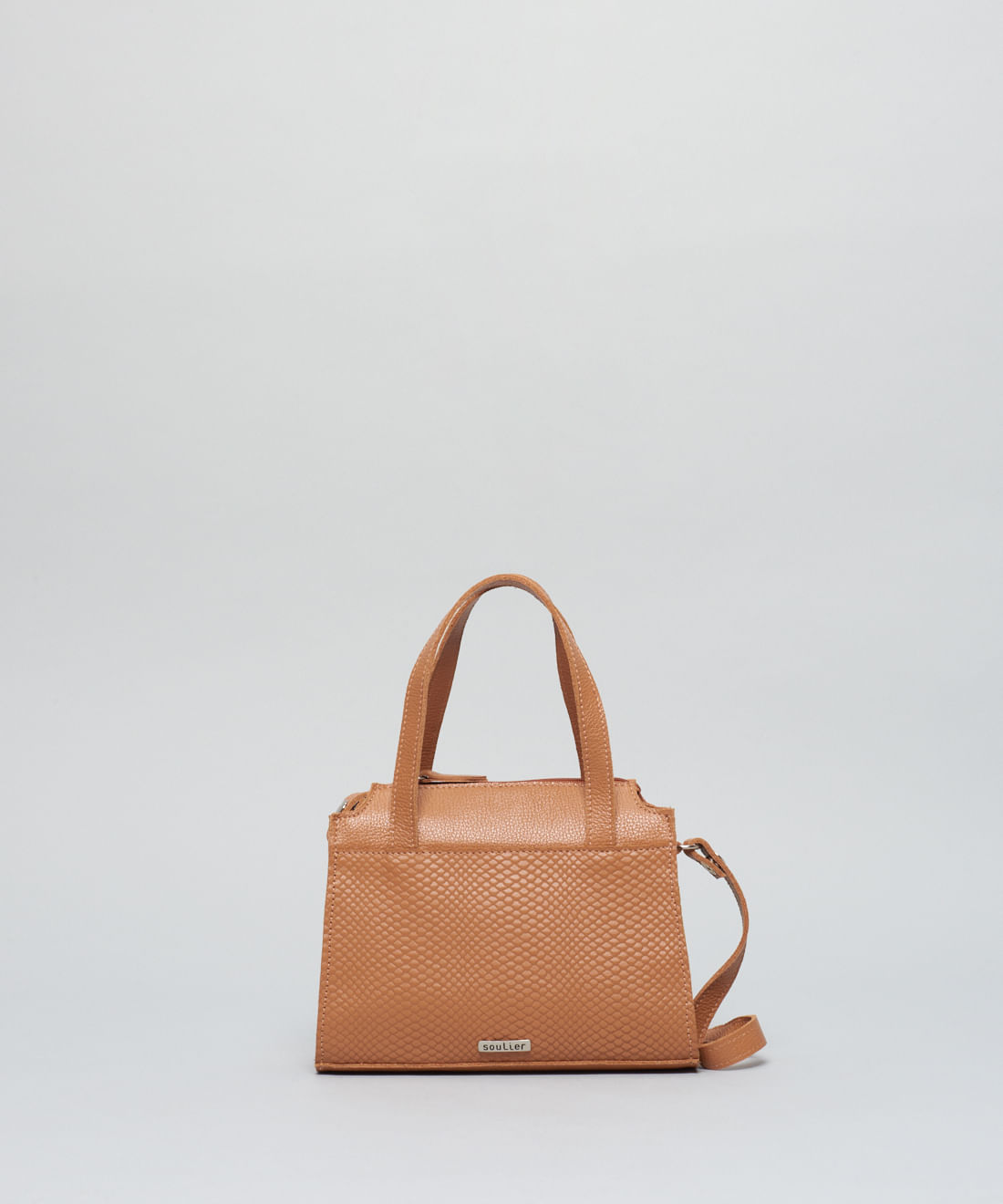 Bolsa p Couro Escama - Caramelo