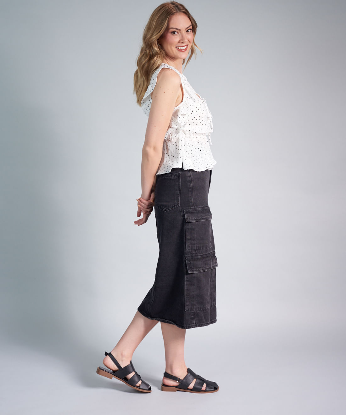 Rasteira Pescador Maria - Preto - Imagem 5