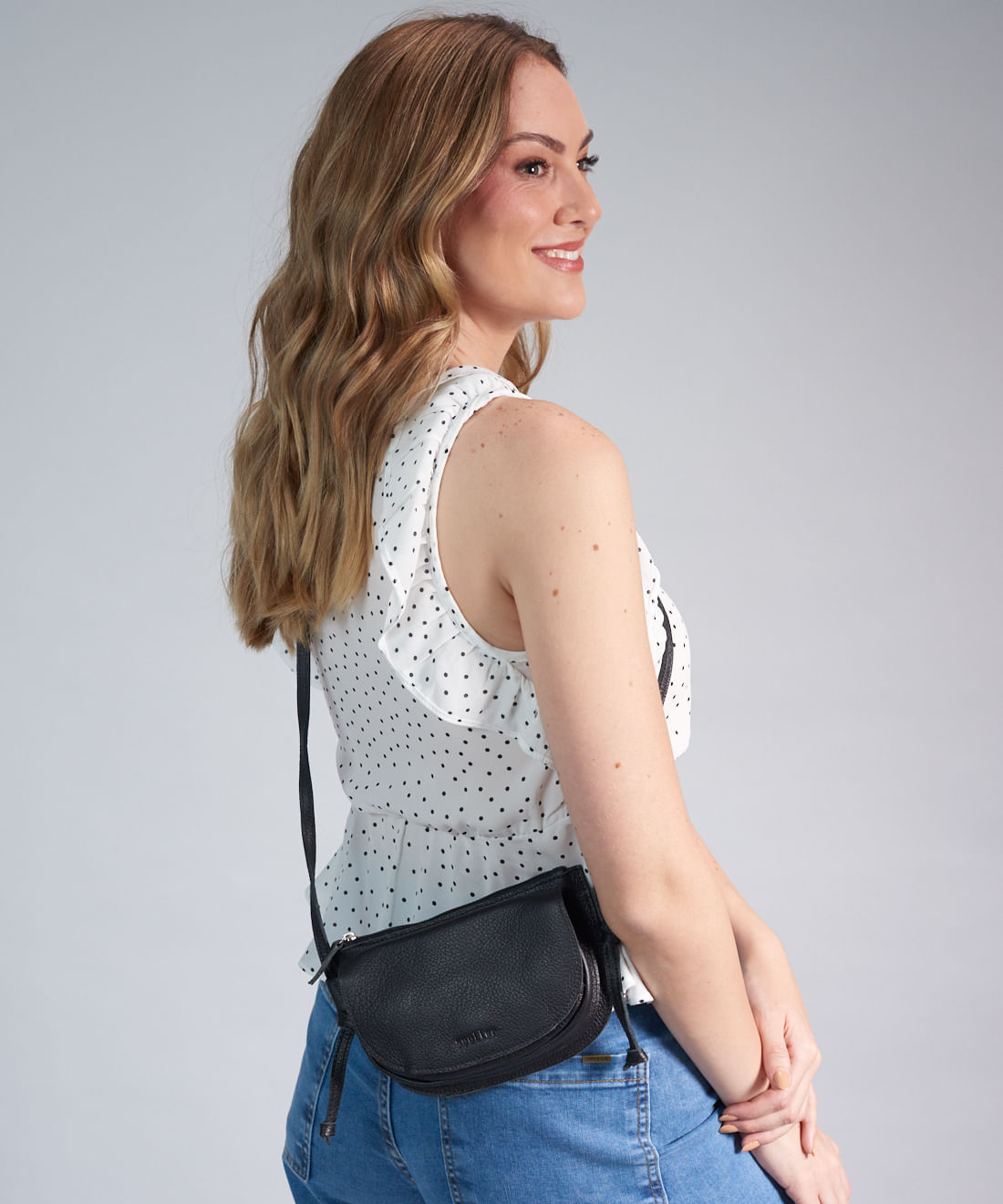 Bolsa p Couro Bella - Preto - Imagem 4