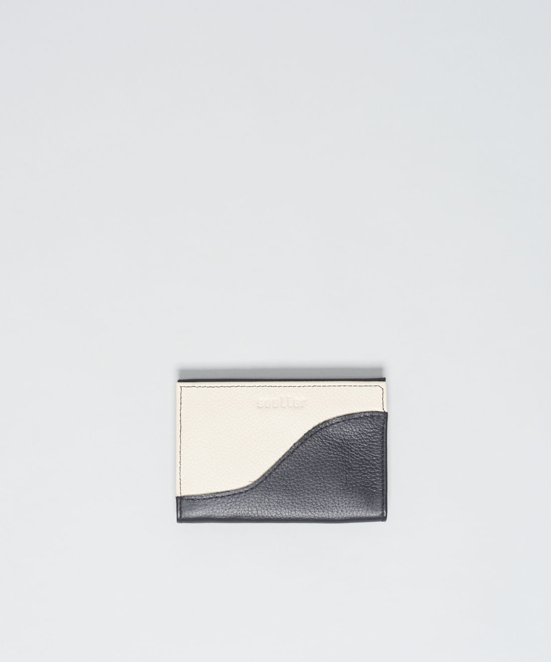 Carteira Couro Organica - Preto/Off White