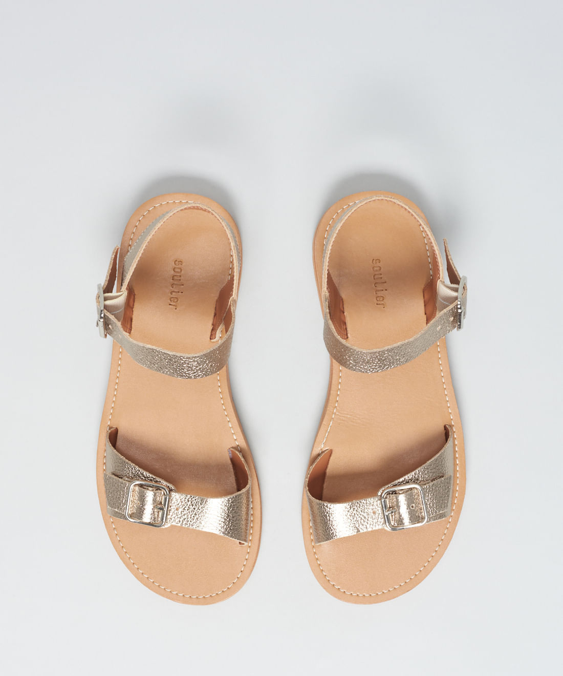 Rasteira Couro Fivelas - Prata Velho - Imagem 9