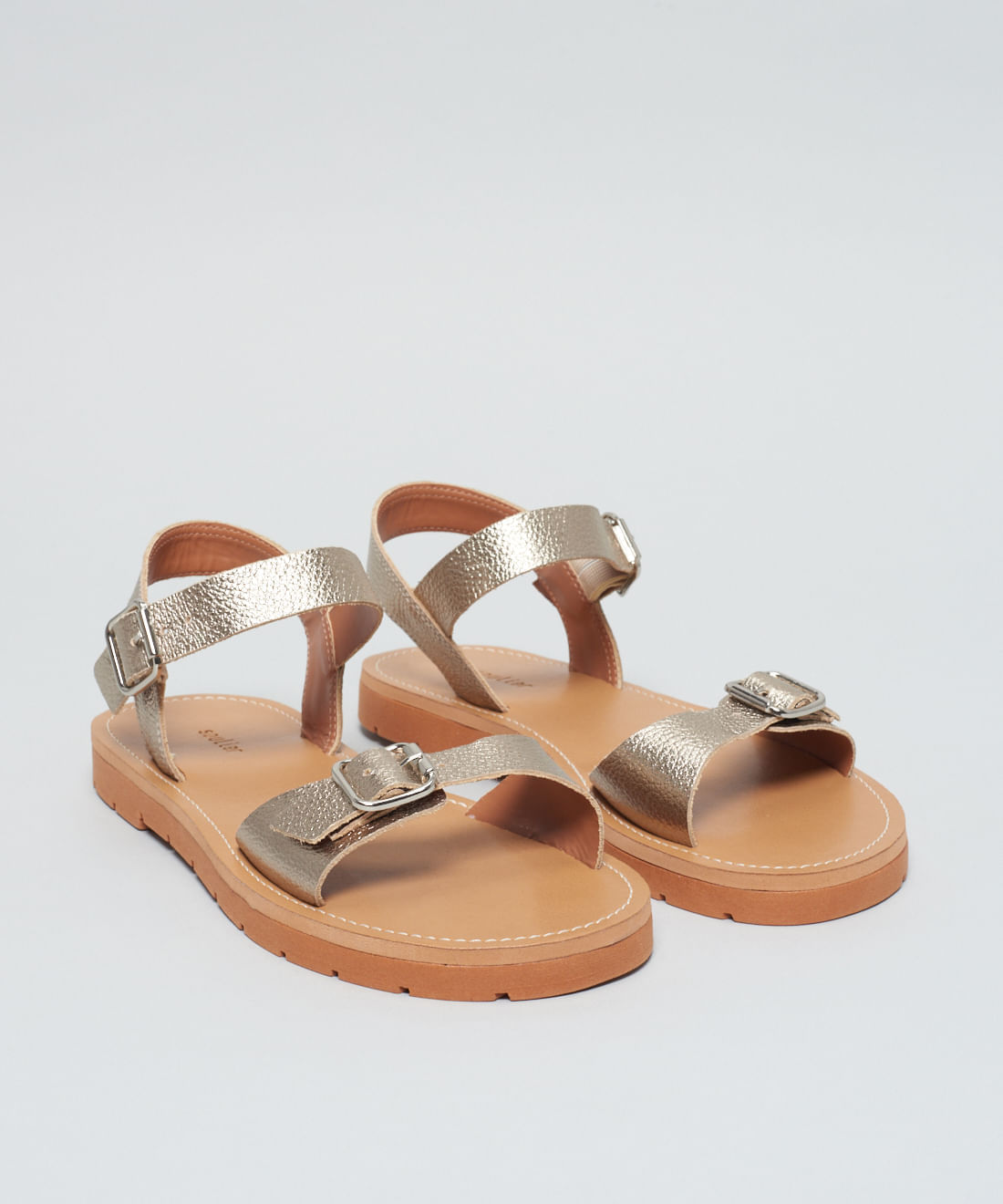 Rasteira Couro Fivelas - Prata Velho - Imagem 22