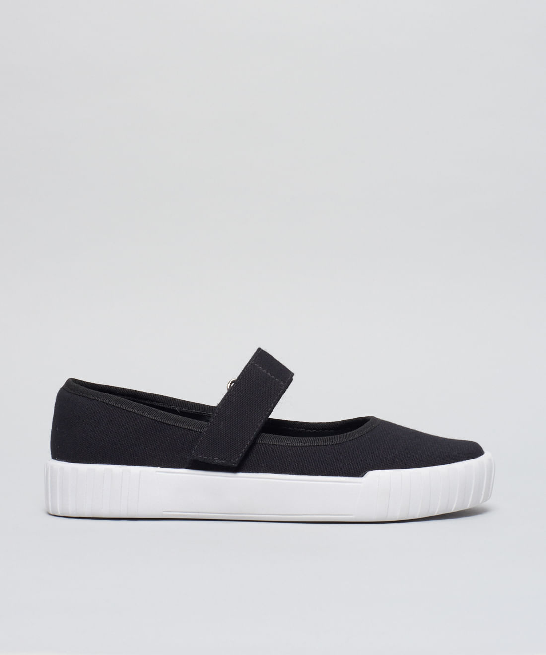 Sapatilha Lona Tira Velcro - Preto