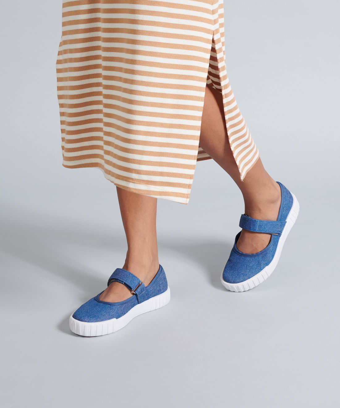 Sapatilha Lona Tira Velcro - Jeans - Imagem 25