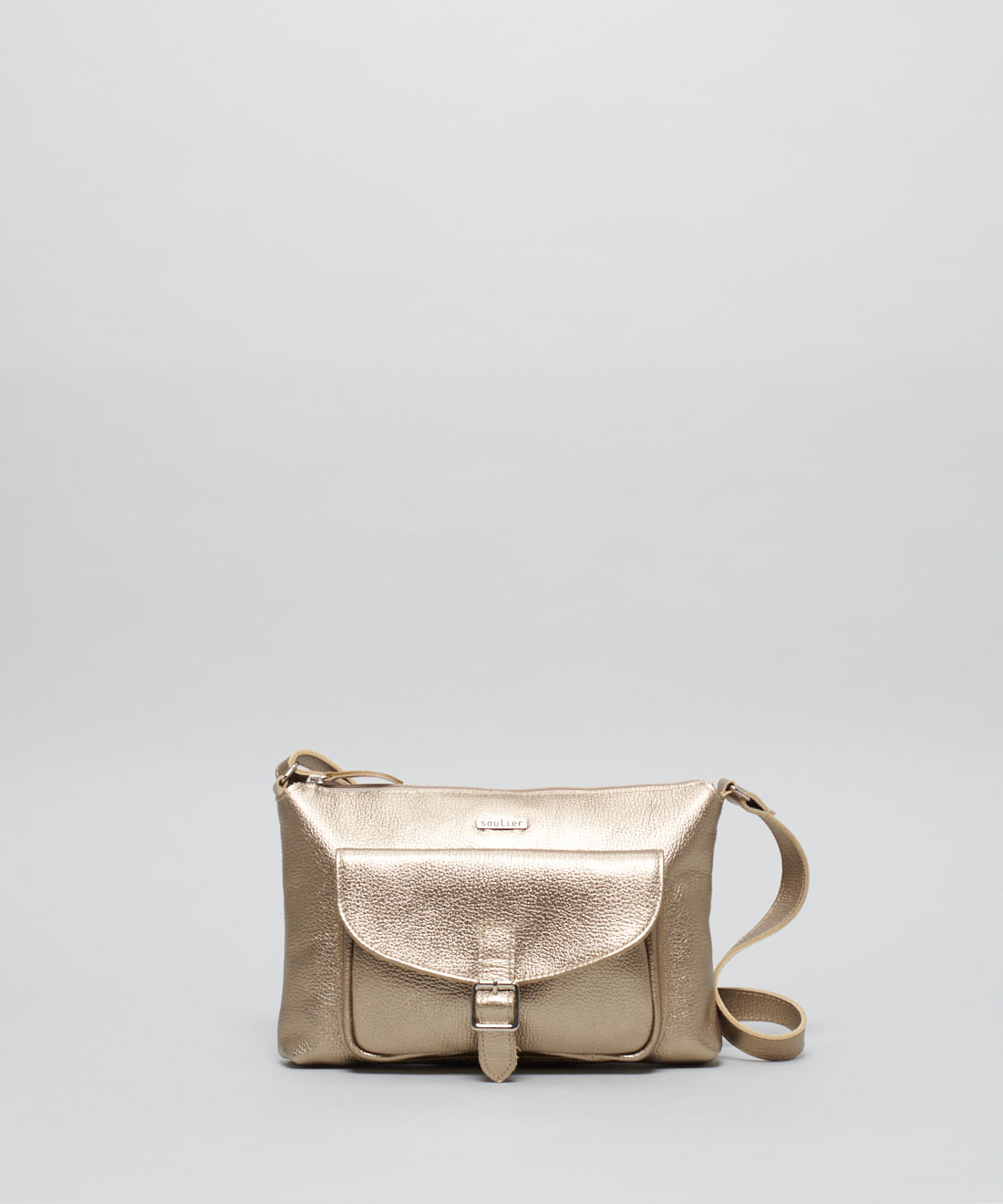 Bolsa m Couro Jordana - Prata Velho