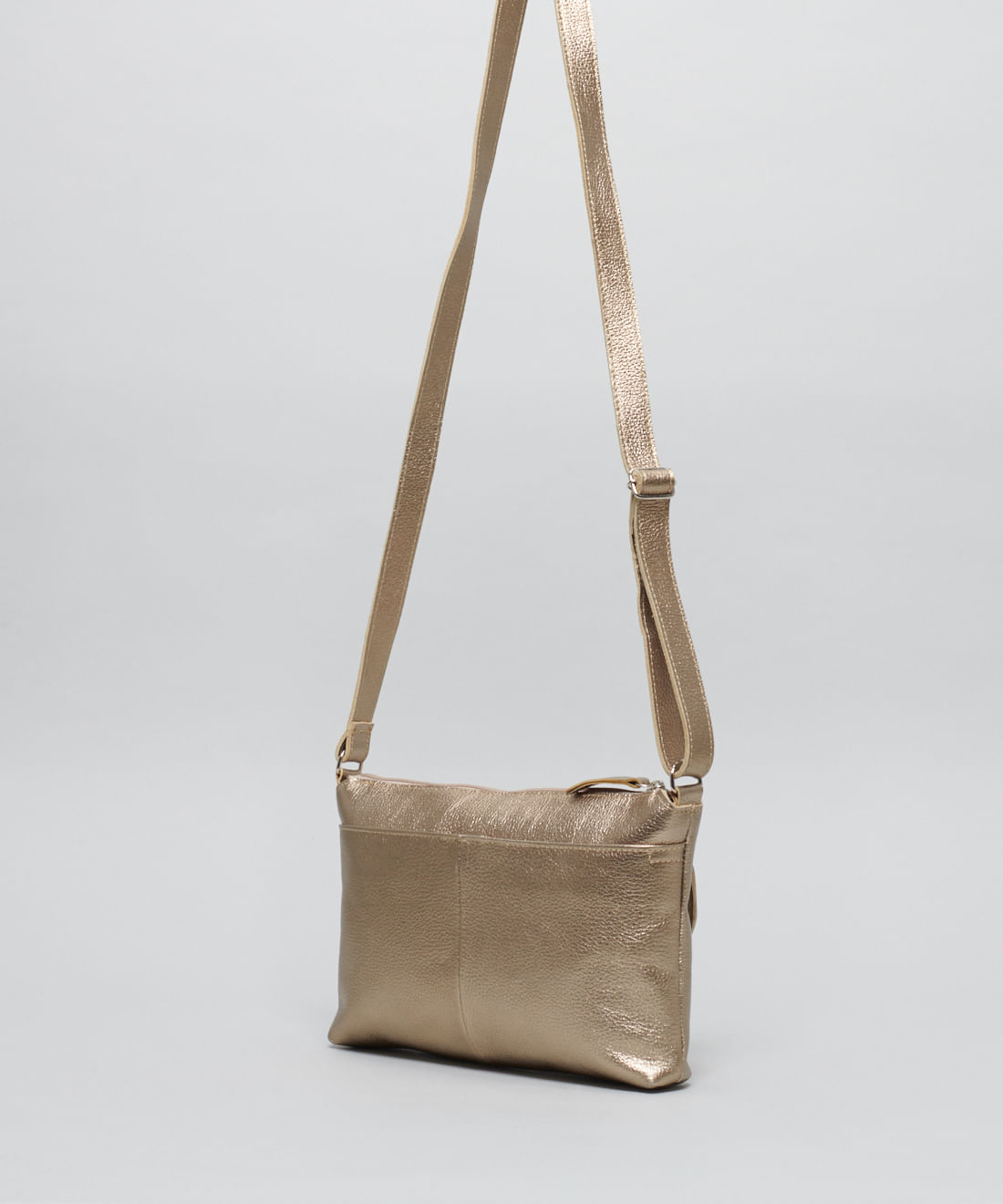 Bolsa m Couro Jordana - Prata Velho - Imagem 2