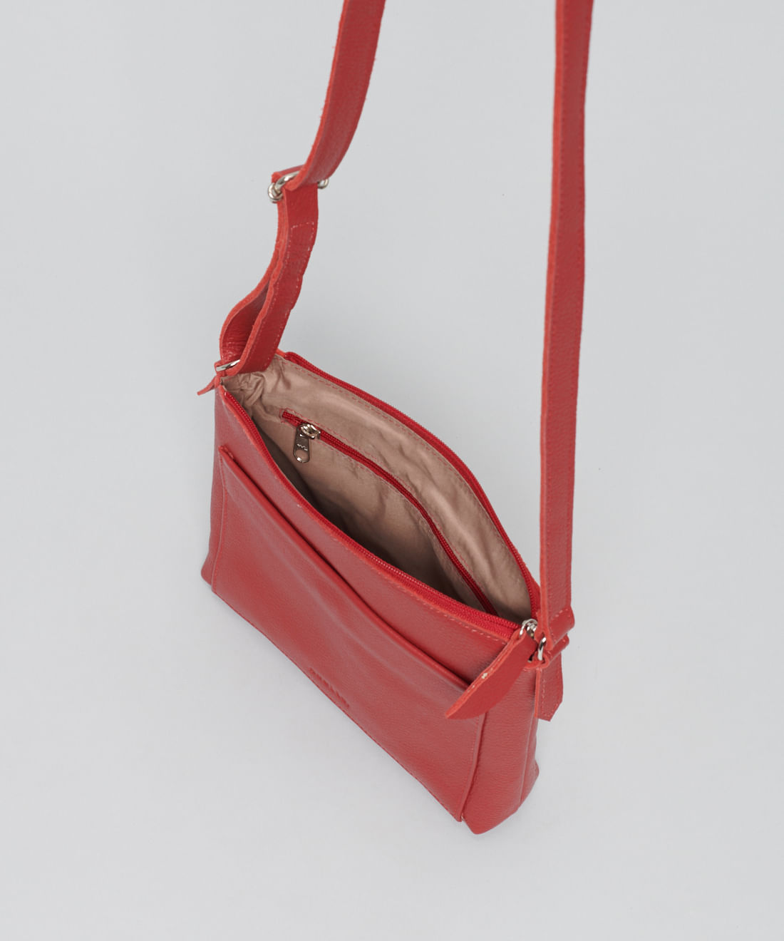 Bolsa p Couro Paula - Vermelho - Imagem 3